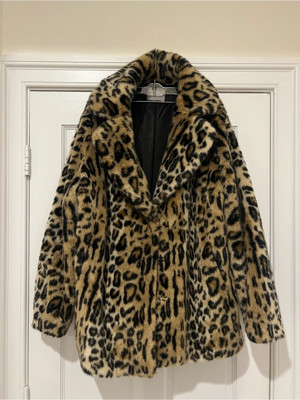 ASOS Women’s Leopard Print Faux Fur Jacket